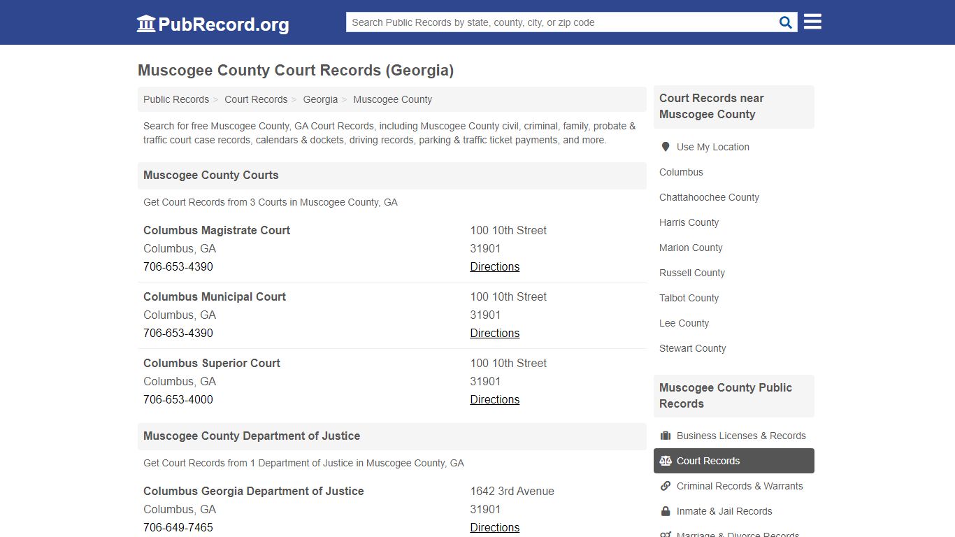 Free Muscogee County Court Records (Georgia Court Records) - PubRecord.org